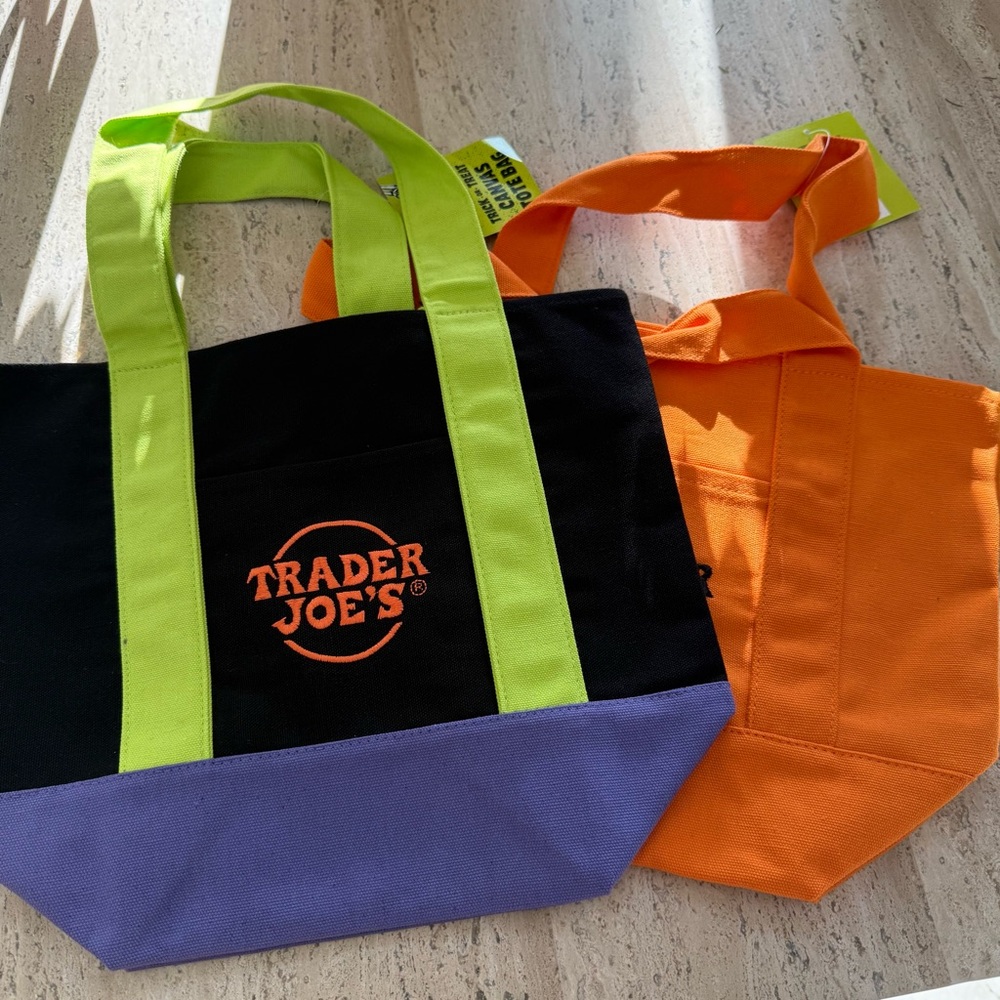 Trader Joes Halloween 2025 Mini Logo Totes (set of 2)